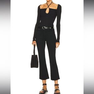 New Grlfrnd Erin the cannery high rise straight crop mini boot black